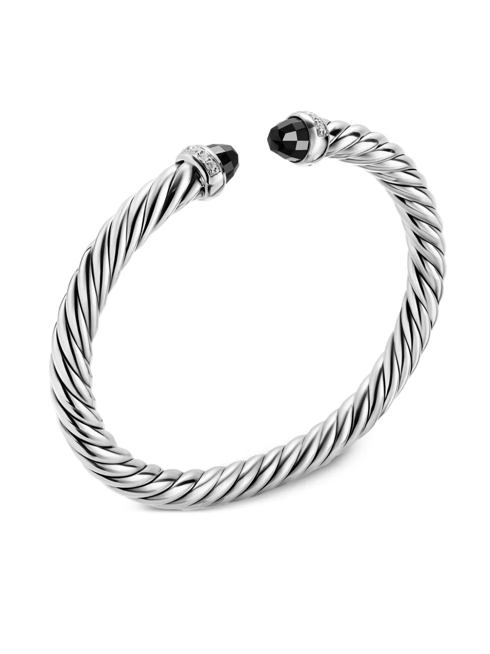 David Yurman pulsera Cable Flex® en plata de ley con diamantes y ónix | Image 2