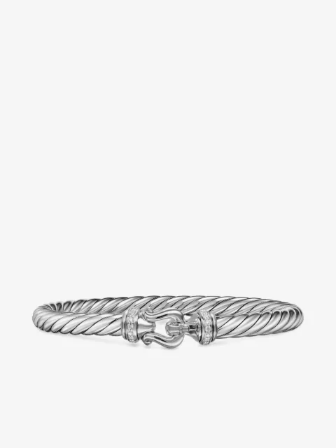 David Yurman sterling silver Cable Flex® Buckle diamond bracelet