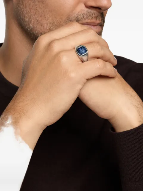 David Yurman sterling silver Streamline pietersite signet ring