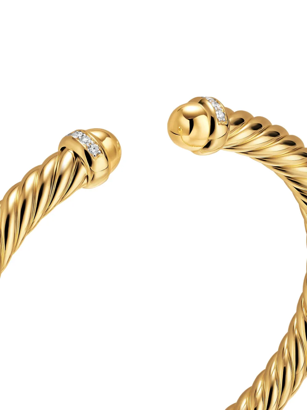 David Yurman 18k Yellow Gold Cablespira® Flex Diamond Bracelet In Gold