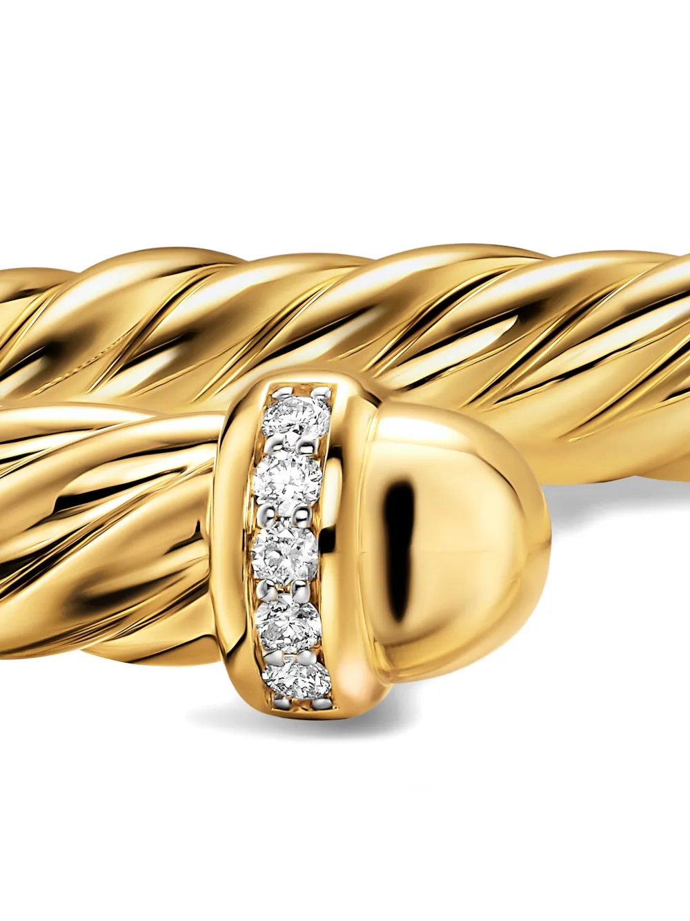 David Yurman 18k Yellow Gold Cablespira® Flex Diamond Bracelet In Gold