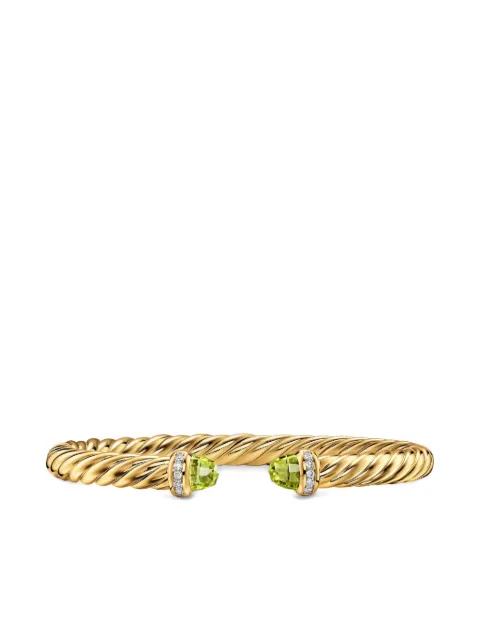 David Yurman 18K yellow gold Cablespira® Flex peridot and diamond bracelet