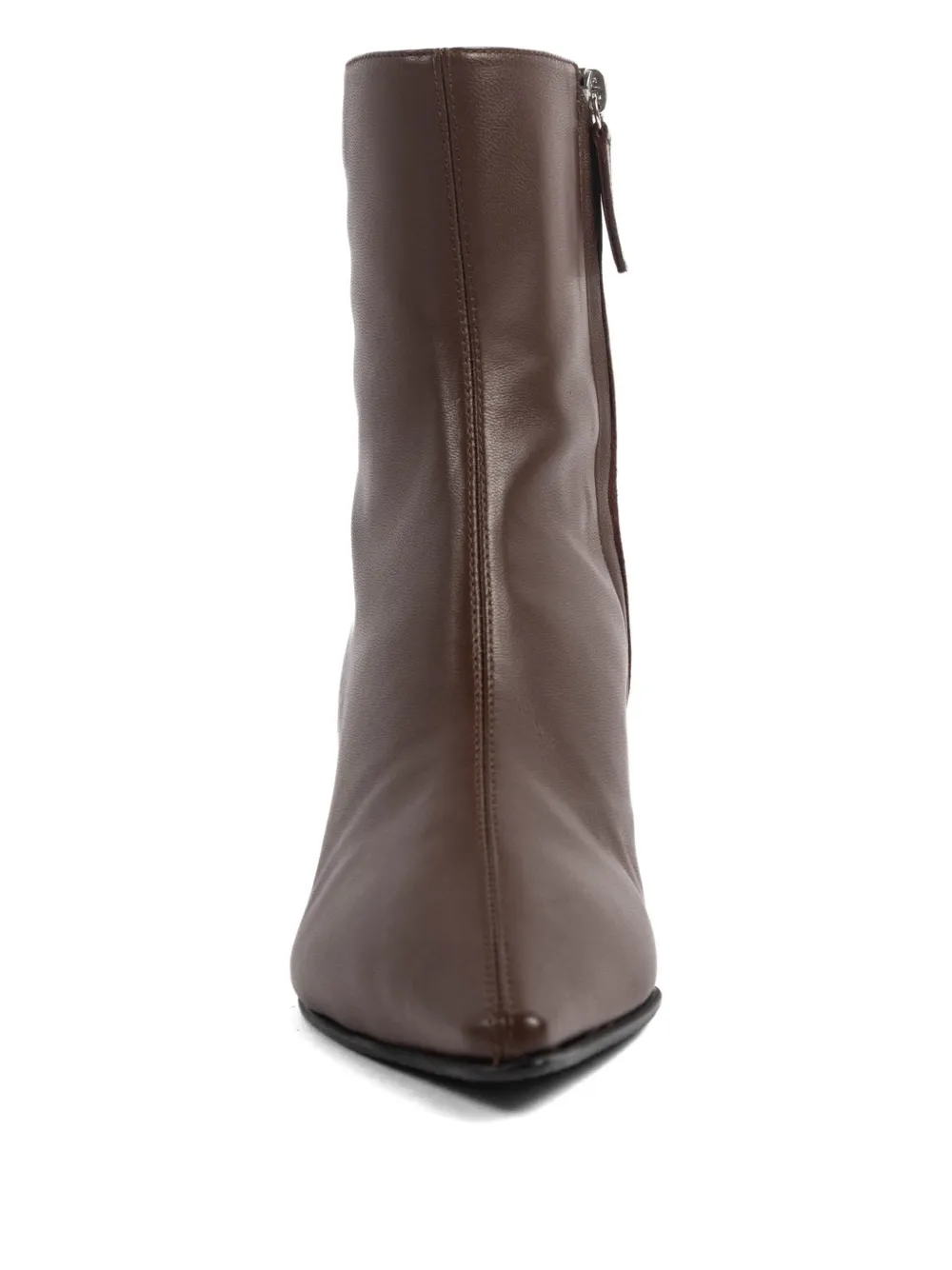 Vicini Leren enkellaarzen met kitten hak Bruin