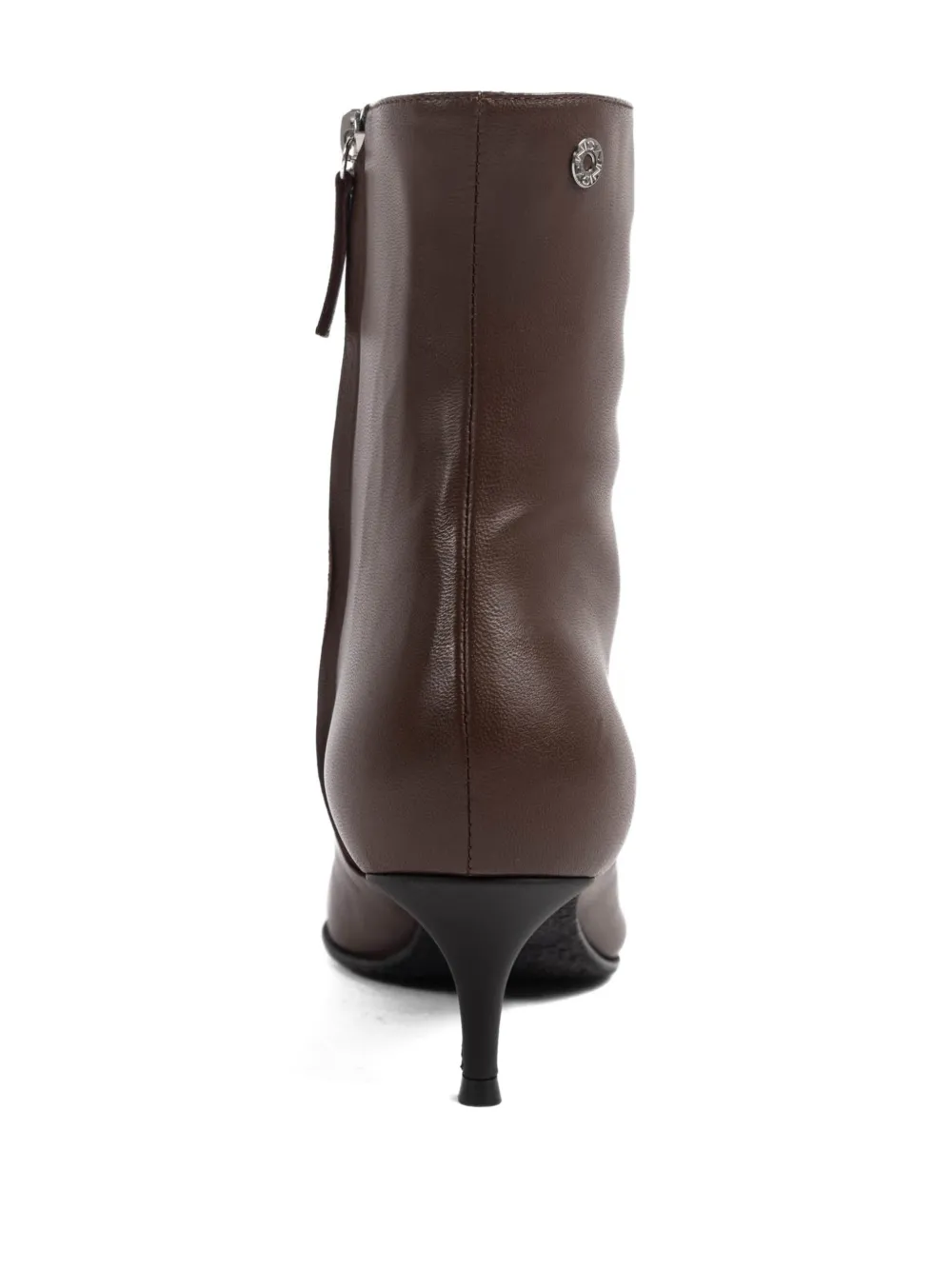 Vicini Leren enkellaarzen met kitten hak Bruin