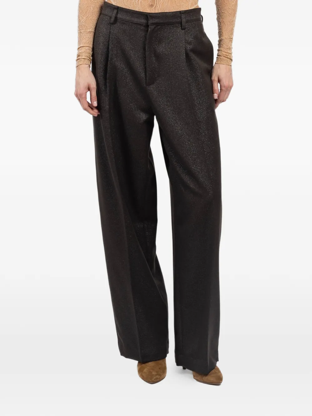 Darkpark Danielle Pleated Trousers In Black