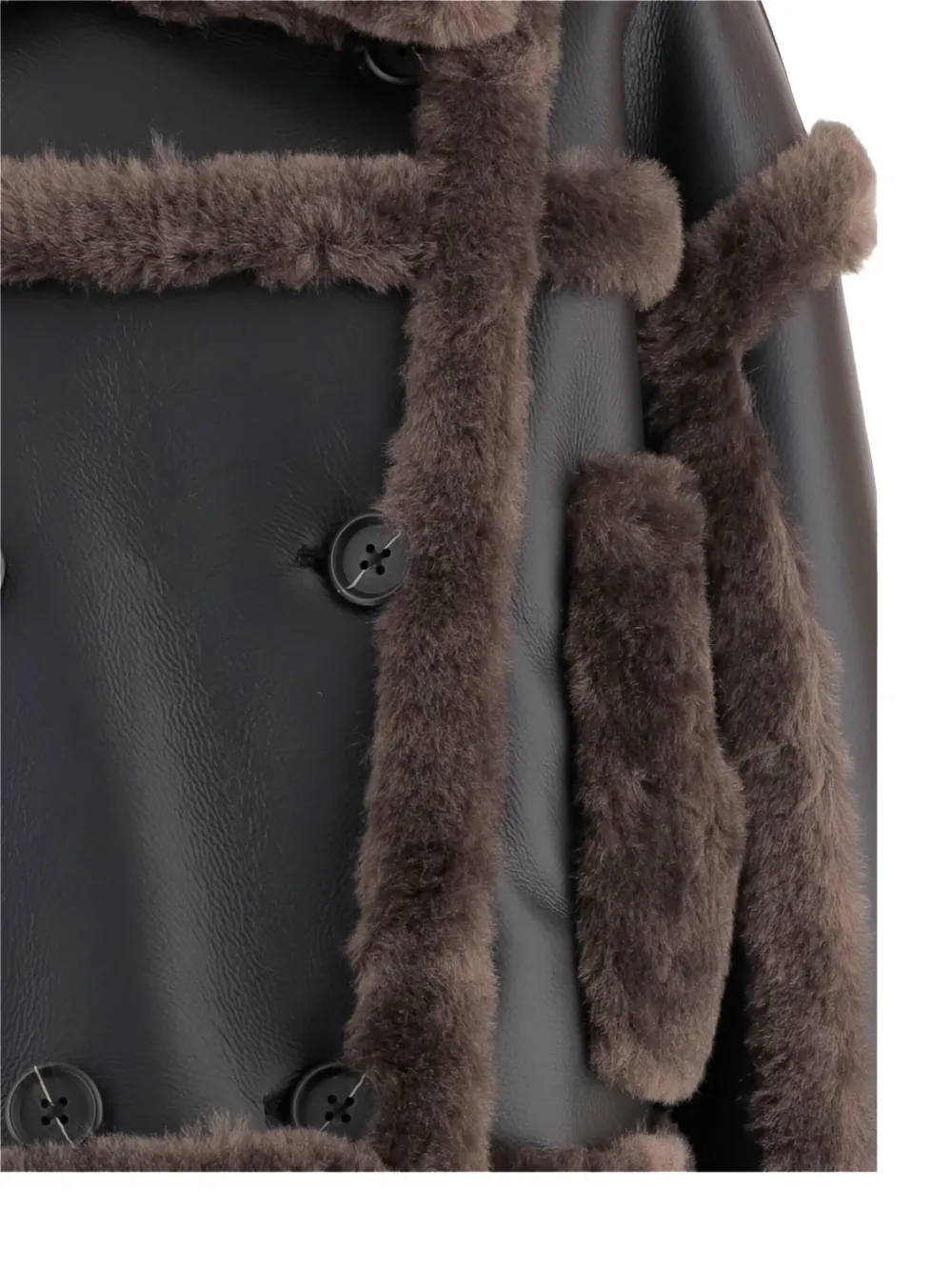 Stand Studio Kristy Synthetic Leather Jacket With Fur Details In Multi