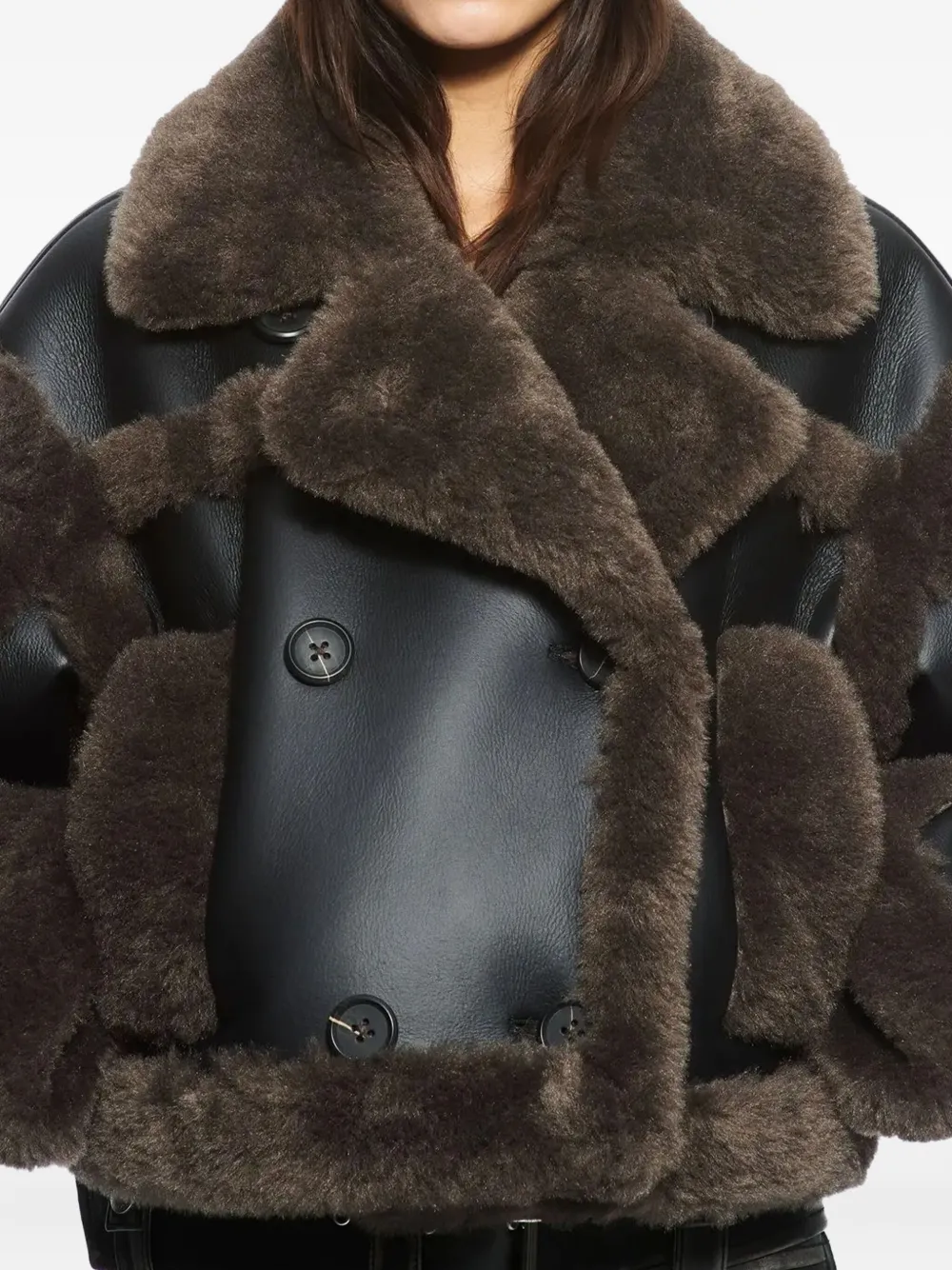 STAND STUDIO Jack met dubbele rij knopen Zwart