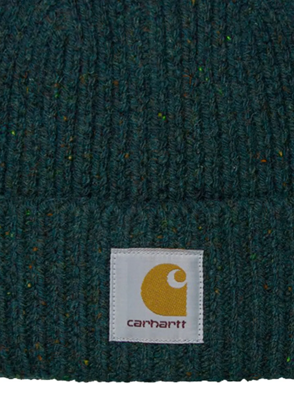 Carhartt Logo Ribbed Beanie In Brown
