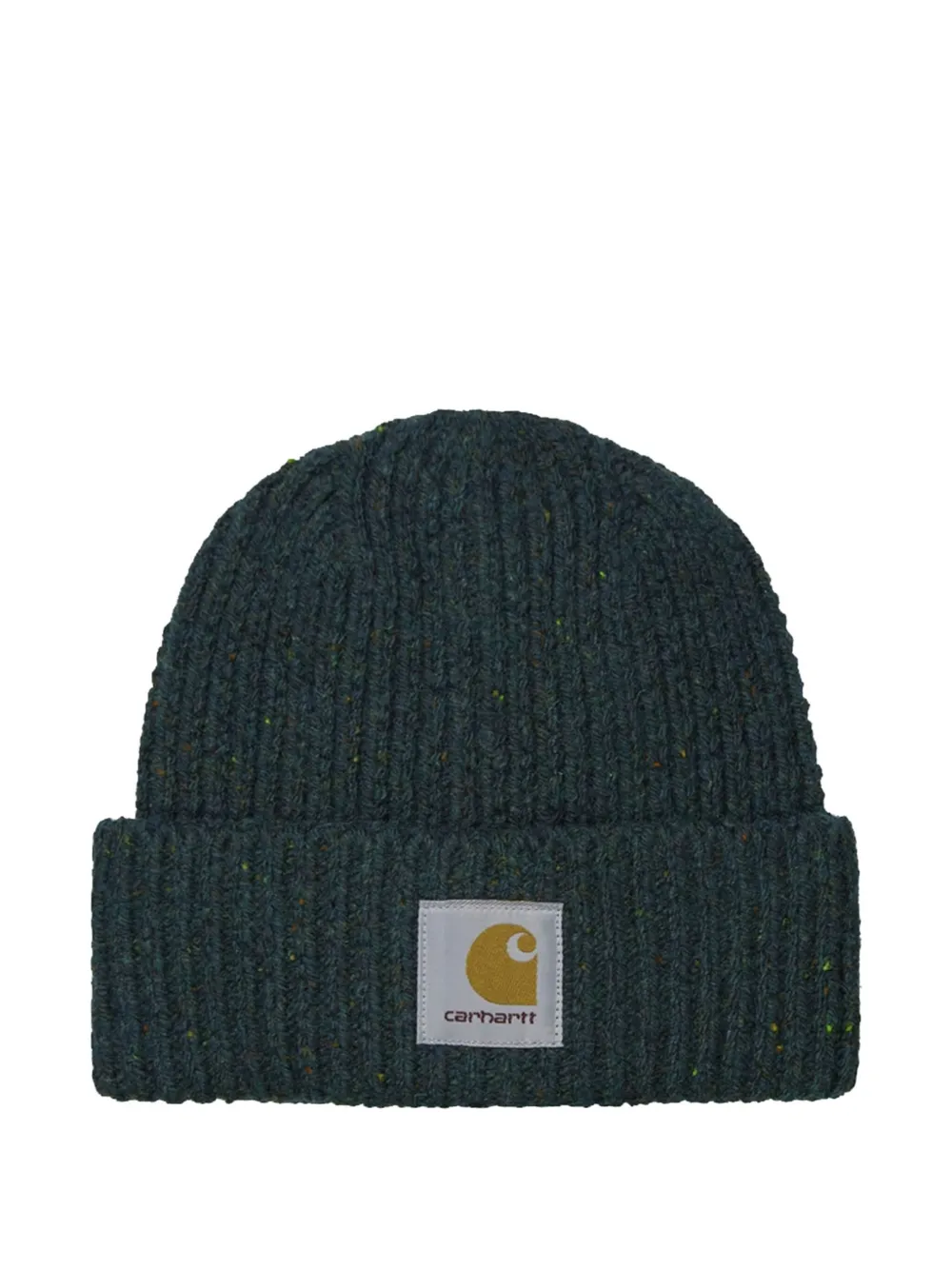 Carhartt Logo Ribbed Beanie In Brown