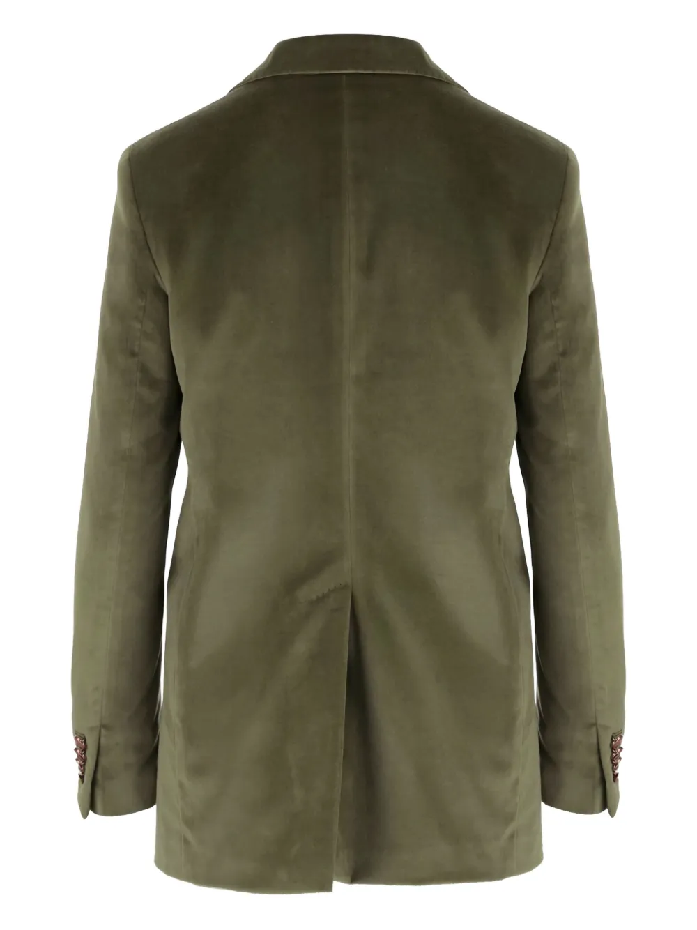Tagliatore Single-breasted Jacket In Stretch Cotton Velvet In Green