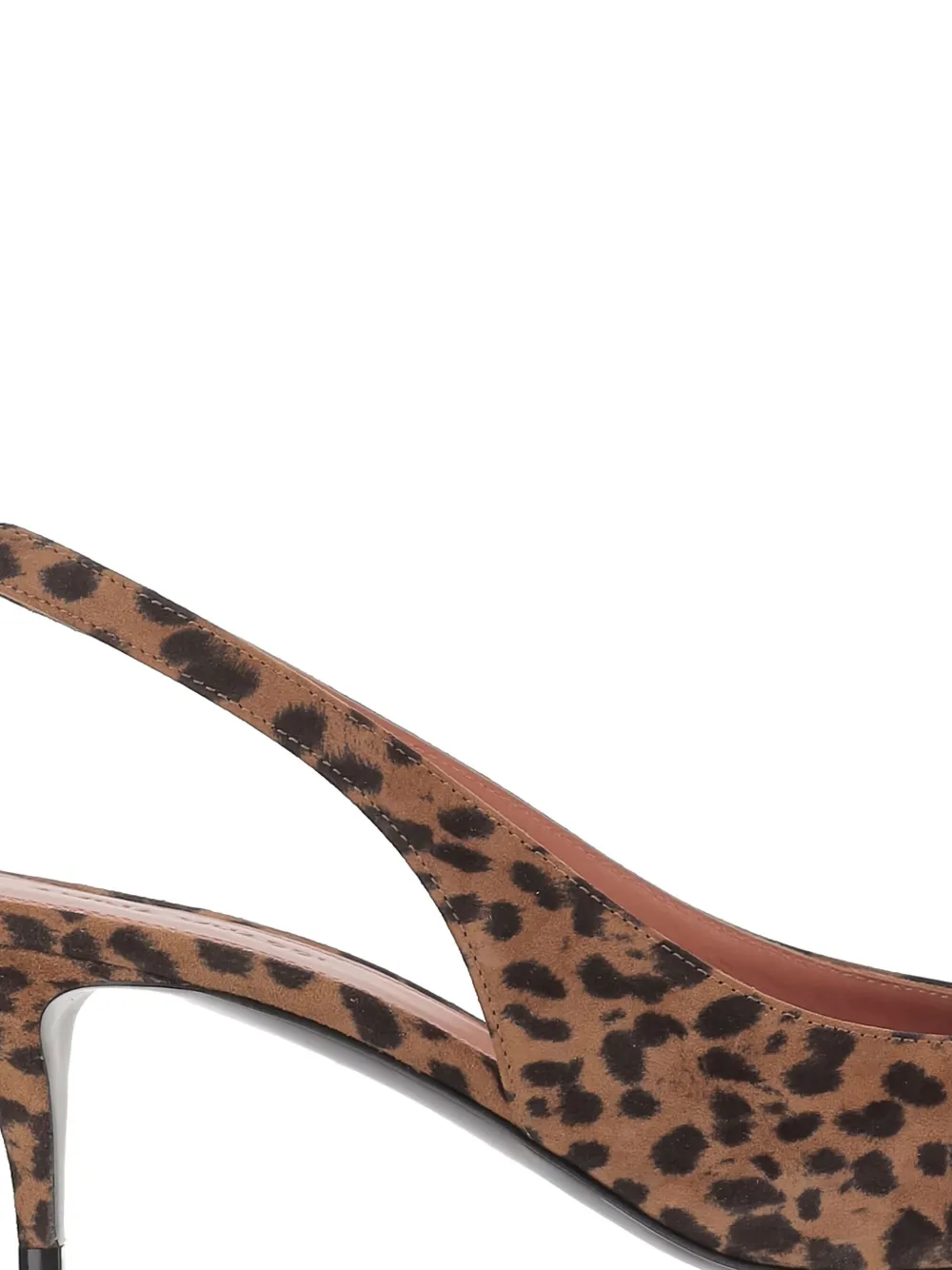 Amina Muaddi 55mm Anok Animal-print Slingback Pumps In Burgundy