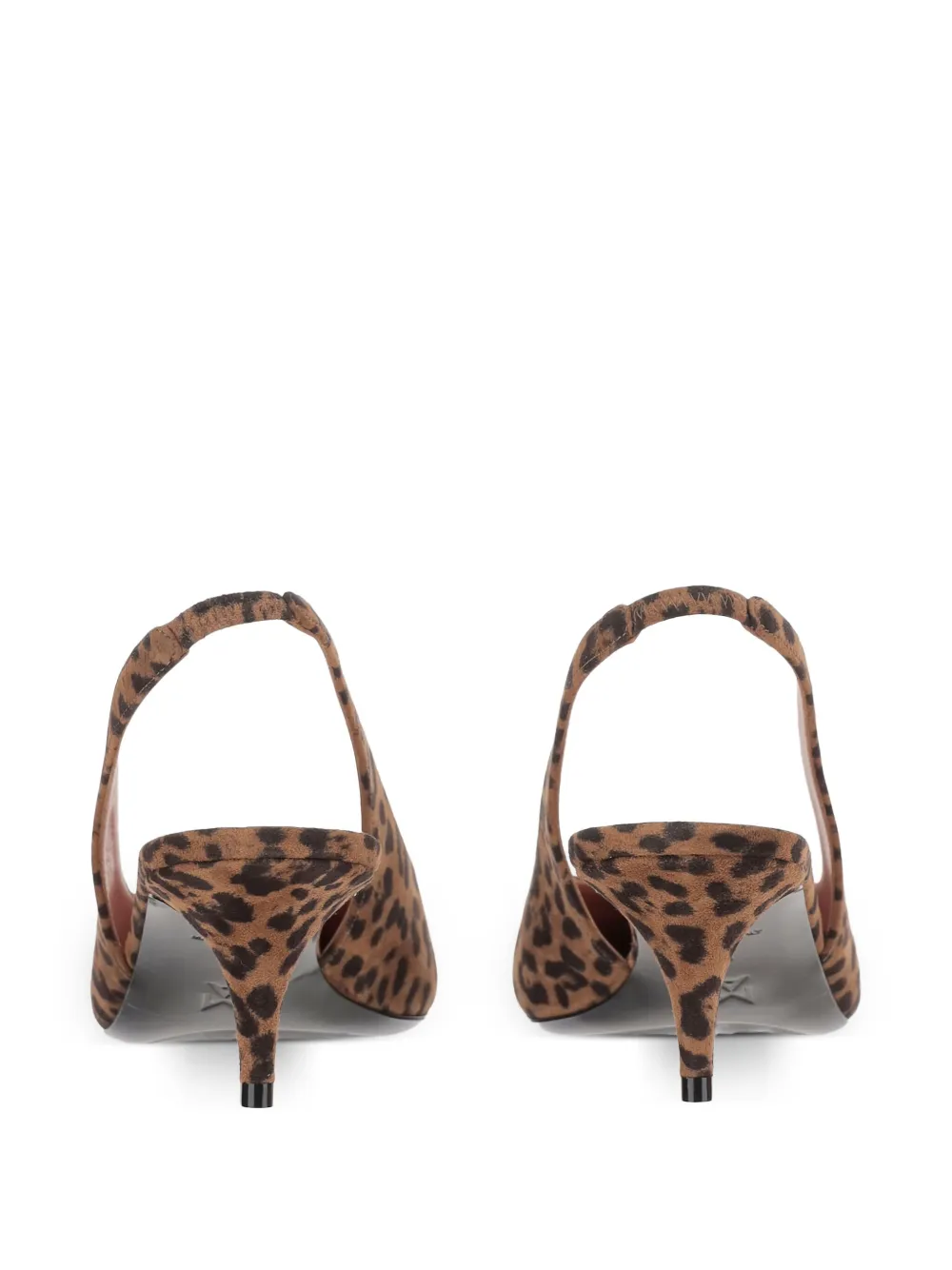 Amina Muaddi 55mm Anok Animal-print Slingback Pumps In Burgundy