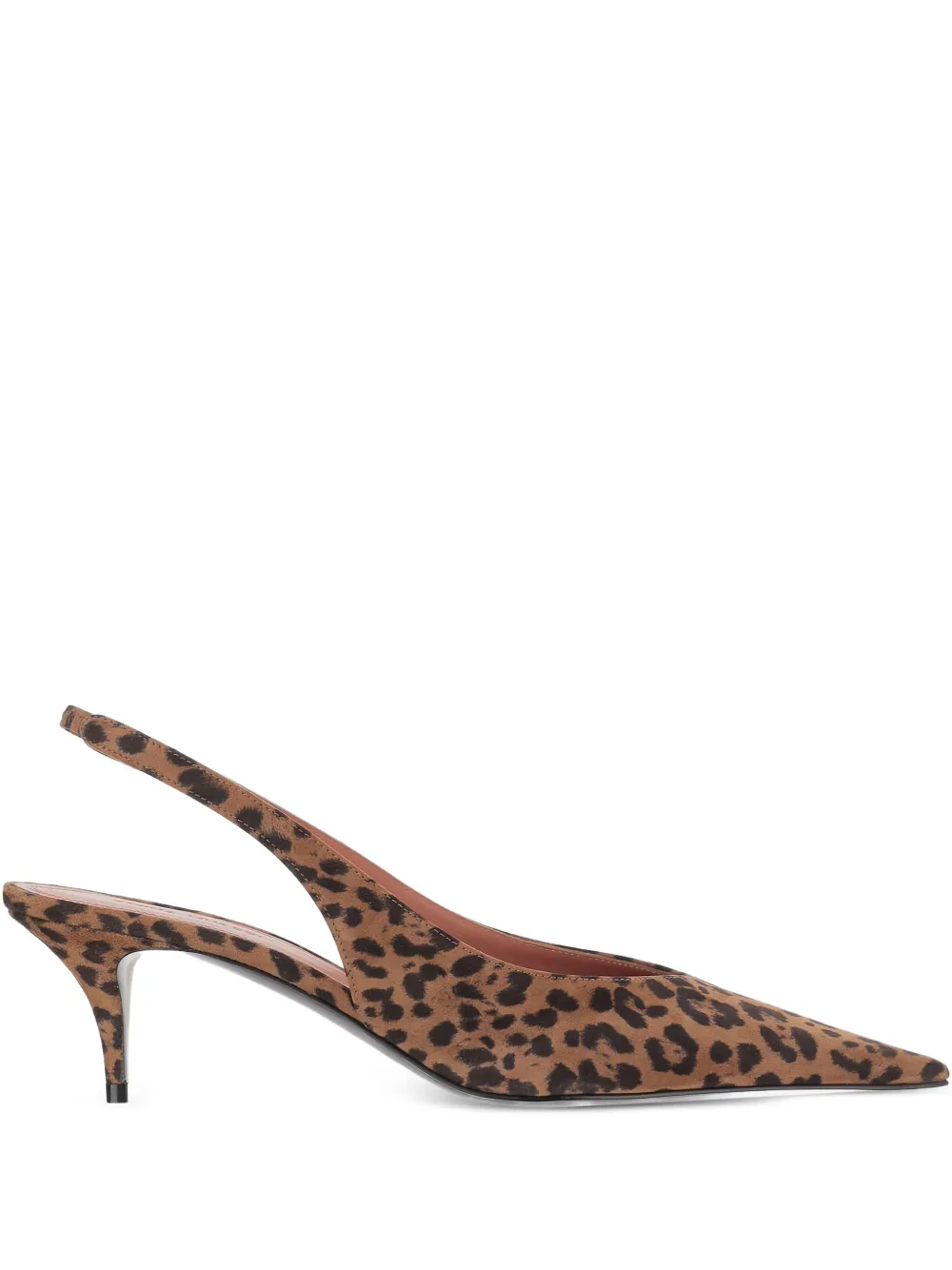 Amina Muaddi 55mm Anok Animal-print Slingback Pumps In Burgundy