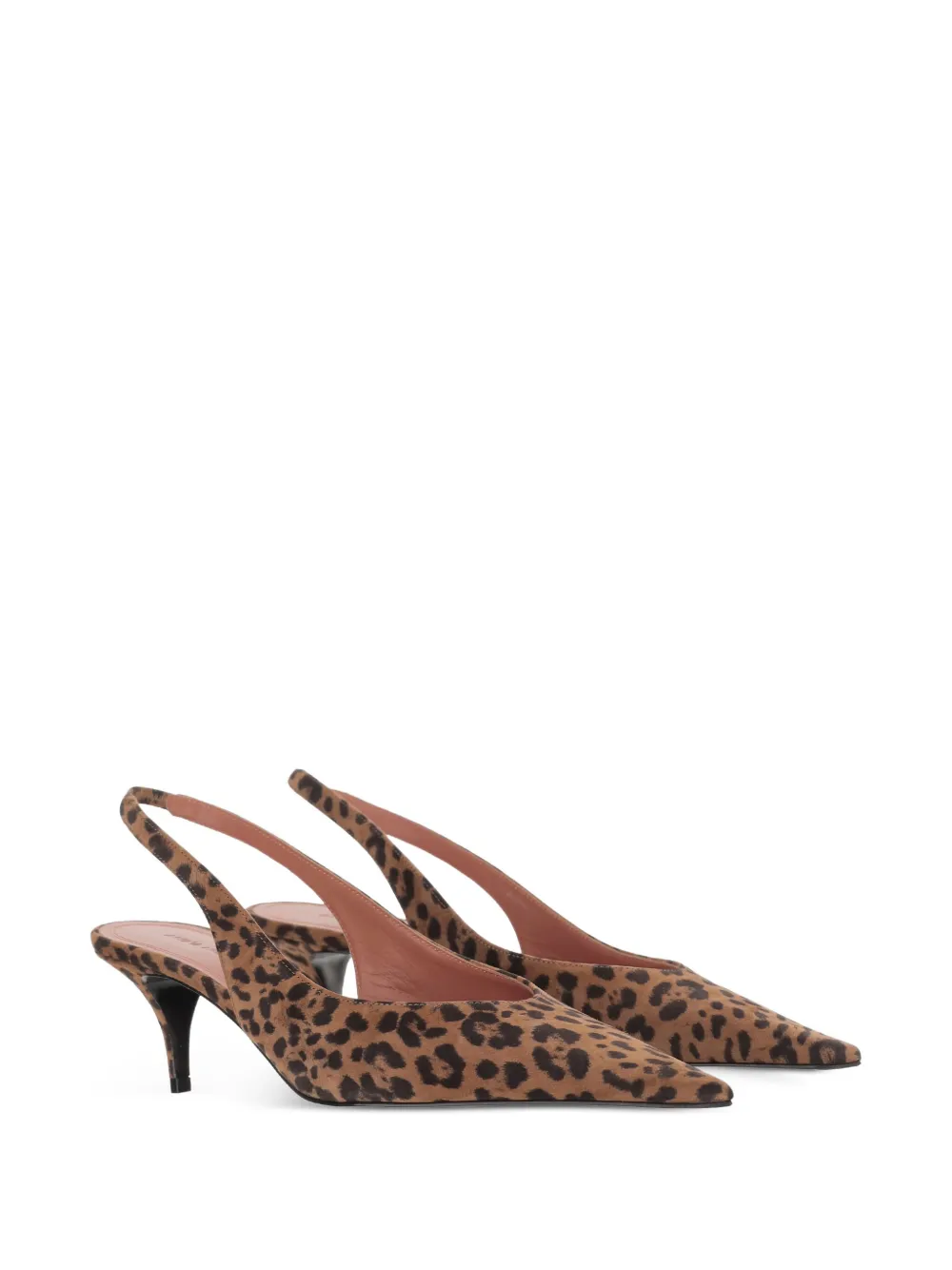 Amina Muaddi 55mm Anok Animal-print Slingback Pumps In Burgundy