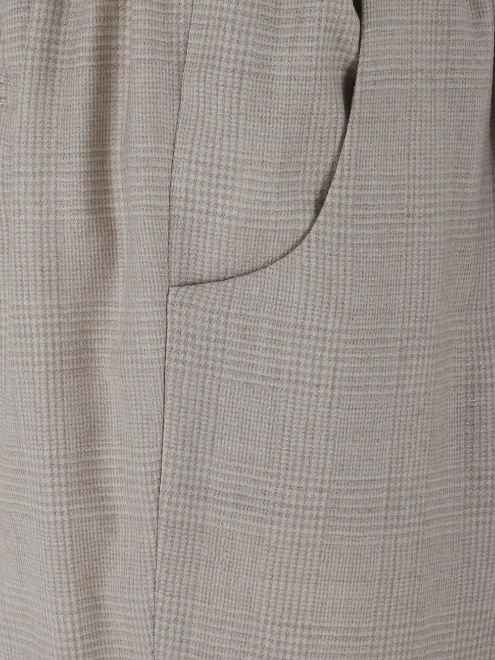 Kiton Geruite broek met elastische taille Beige