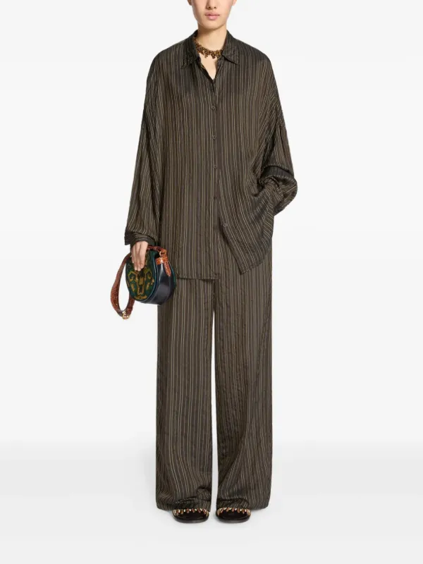 DRIES VAN NOTEN ストライプ シャツ | ブラウン | FARFETCH JP