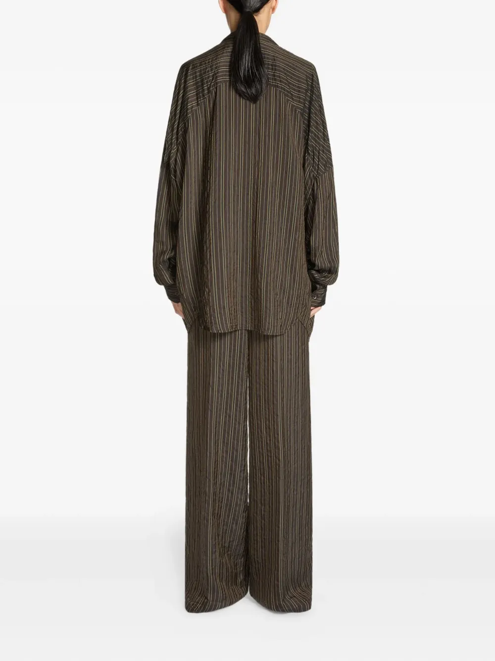 DRIES VAN NOTEN ストライプ シャツ | ブラウン | FARFETCH JP