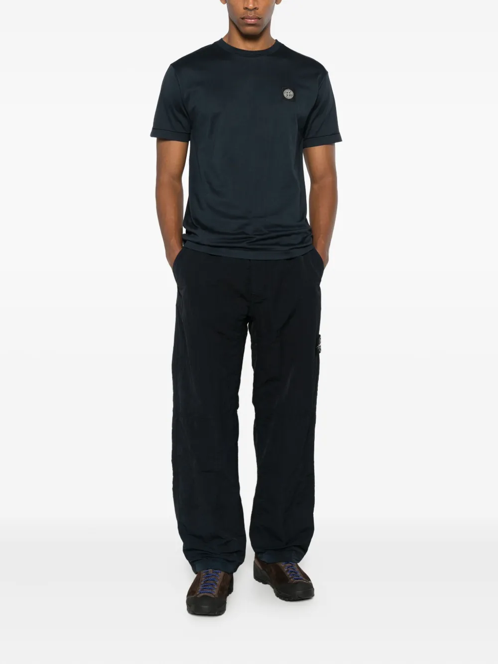 Stone Island logo-patch trousers | Regular-Fit & Straight Leg Pants | Image 2