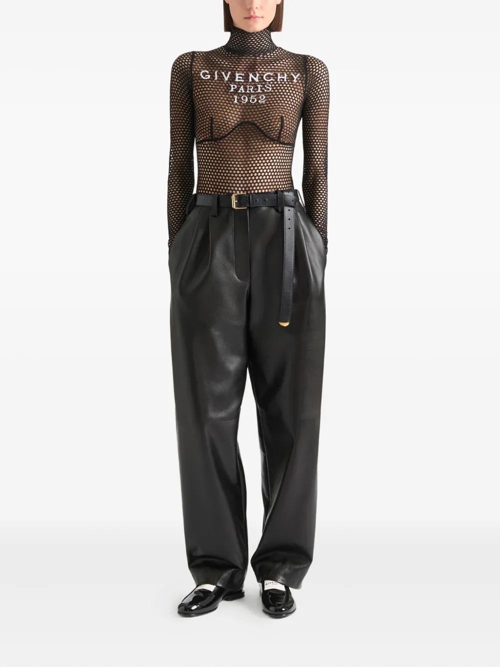Givenchy long-sleeve mesh-effect body - Zwart