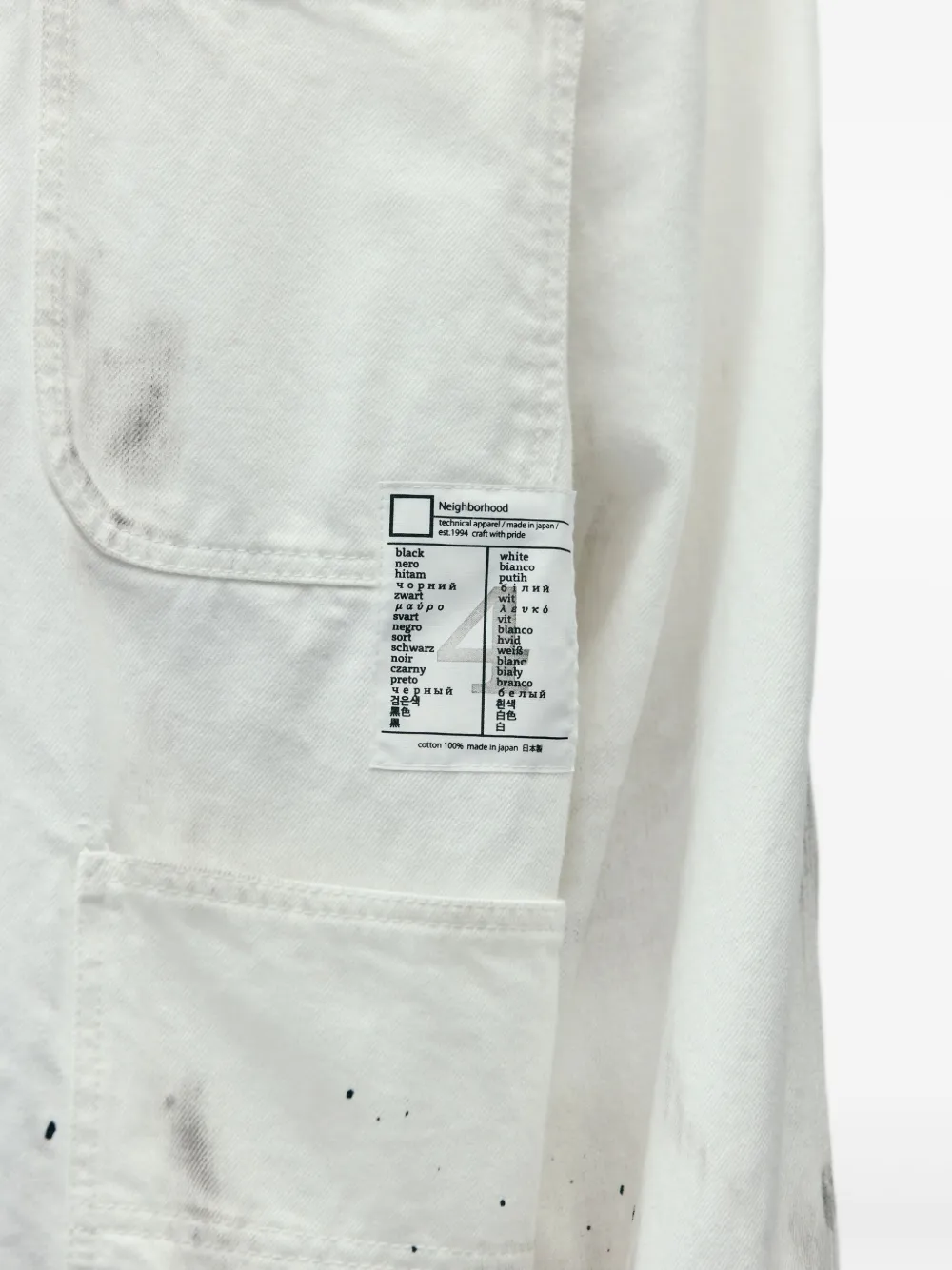 Neighborhood Jack met ribfluwelen kraag Wit