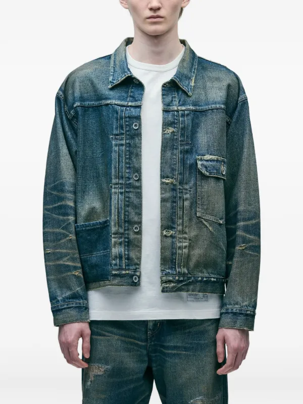 NEIGHBORHOOD ネイバーフッド パッチワークデニムジャケット サイズS Neighborhood パッチワーク デニムジャケット | ブルー | FARFETCH JP
