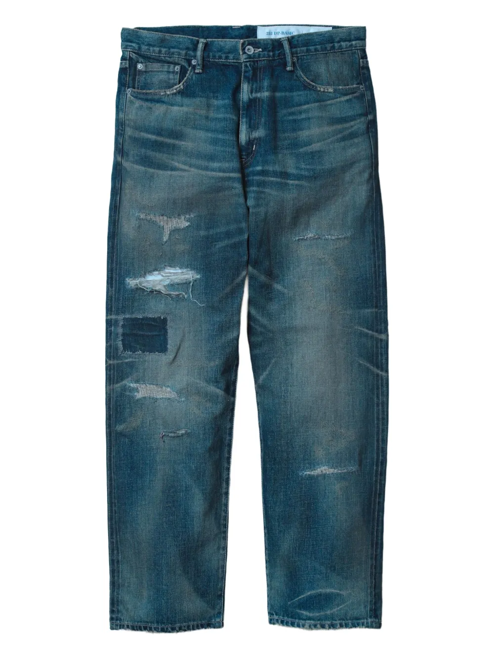 Neighborhood Savage Denim Distressed Jeans In Blue