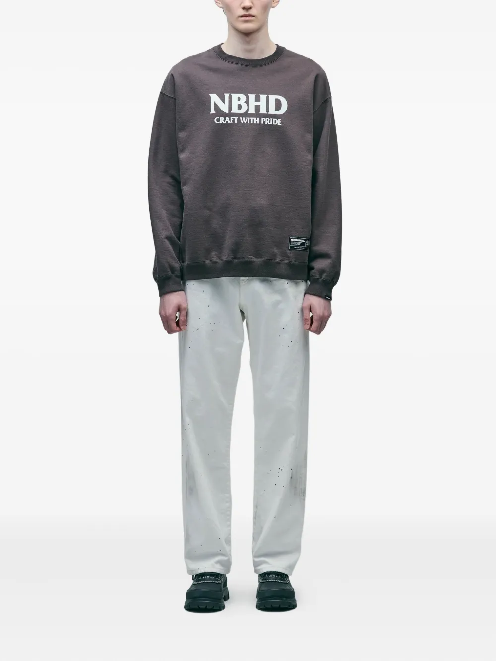 Neighborhood splatter-effect pants - Wit