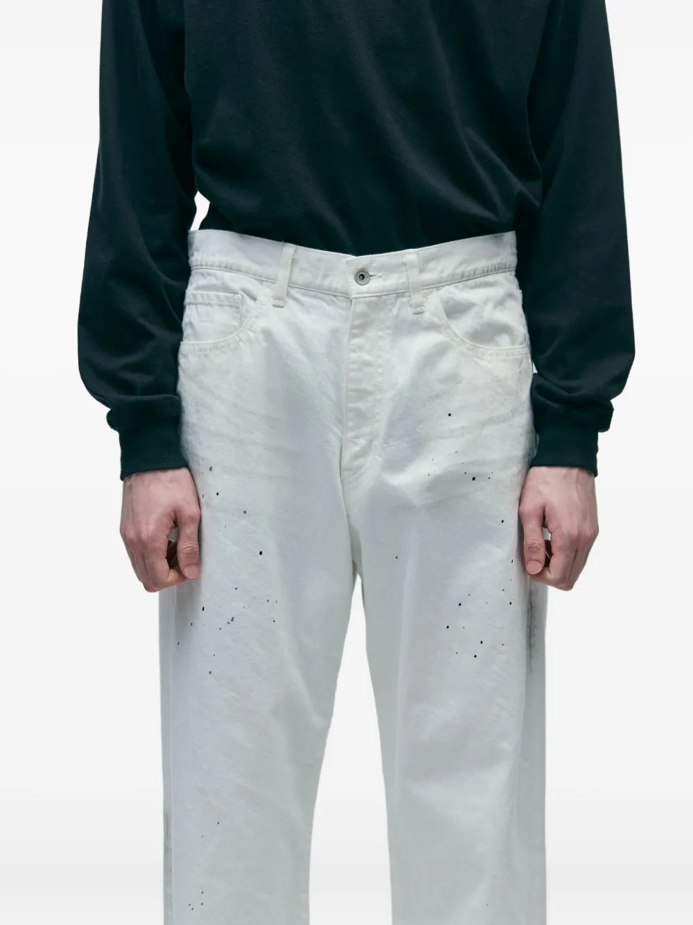 Neighborhood Splatter-effect Pants In White