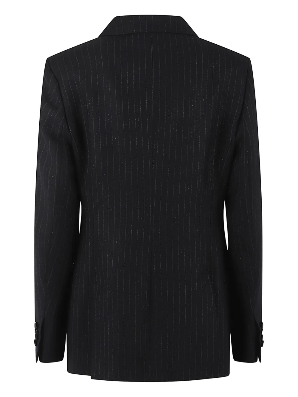 Kiton Pinstripe Double-breasted Blazer In Black