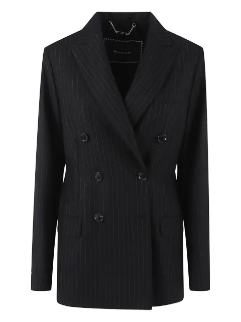 Kiton blazer con rayas diplomáticas estampadas y doble botonadura