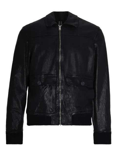 D-FOUR zip-up leather jacket