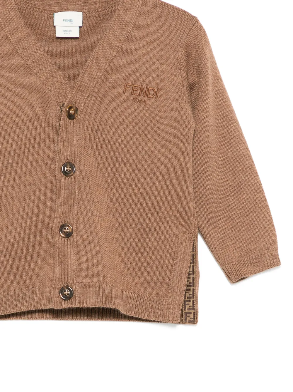 Fendi Kids Vest met logo en knopen Bruin