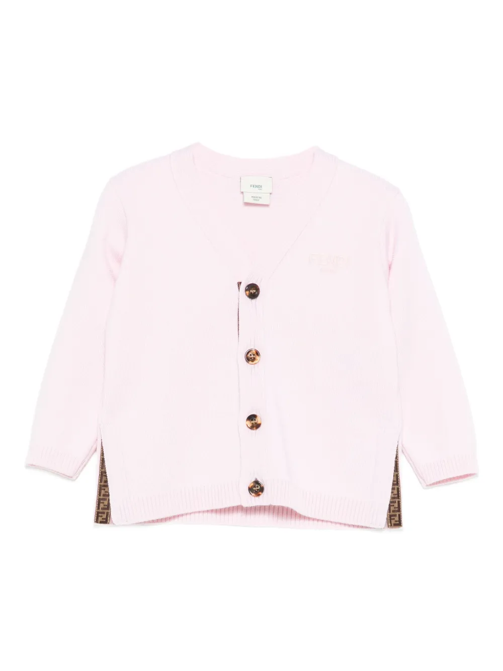Fendi Kids button trim cardigan | Pink | Image 1