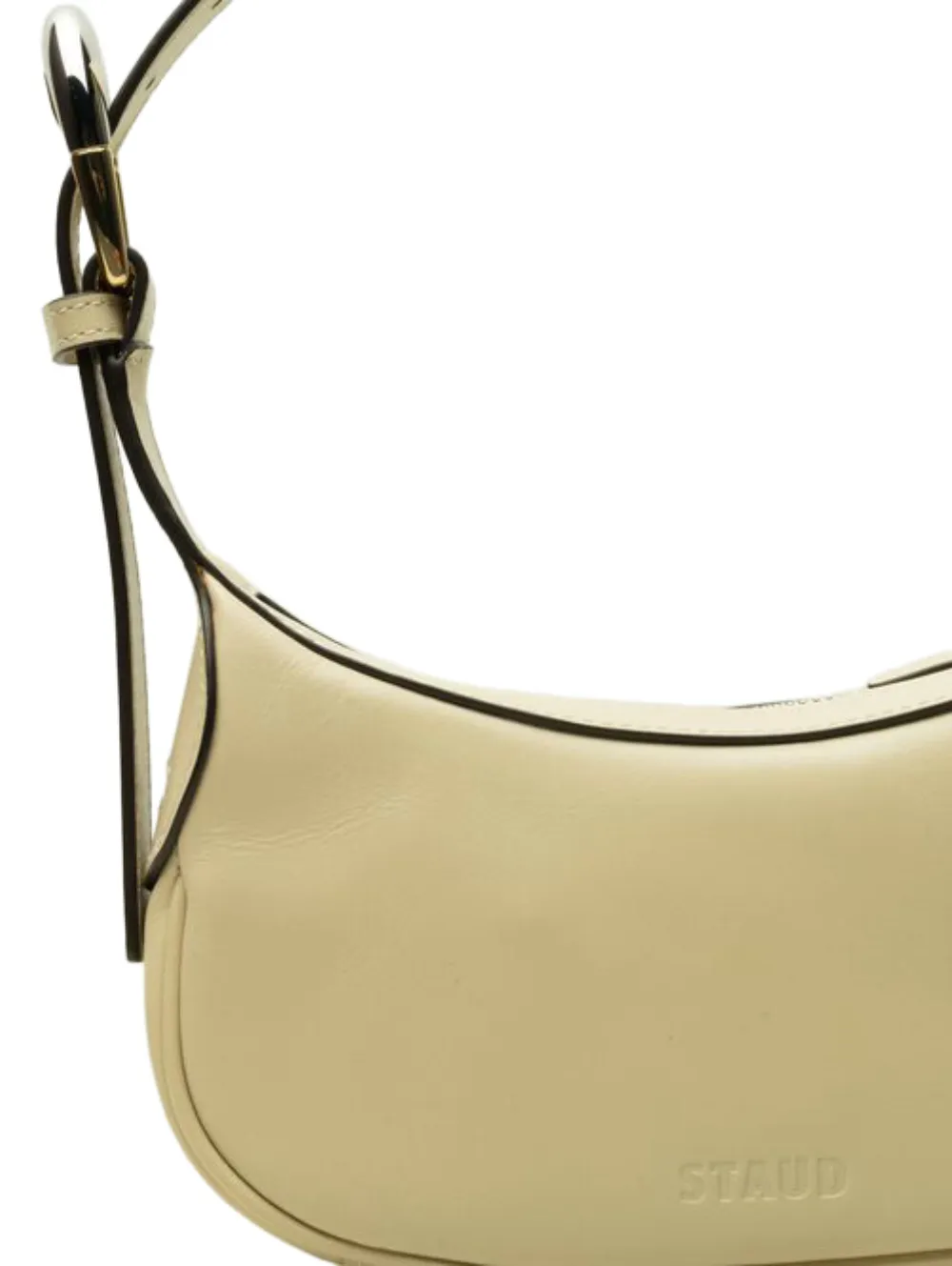 STAUD Owen leren schoudertas Beige