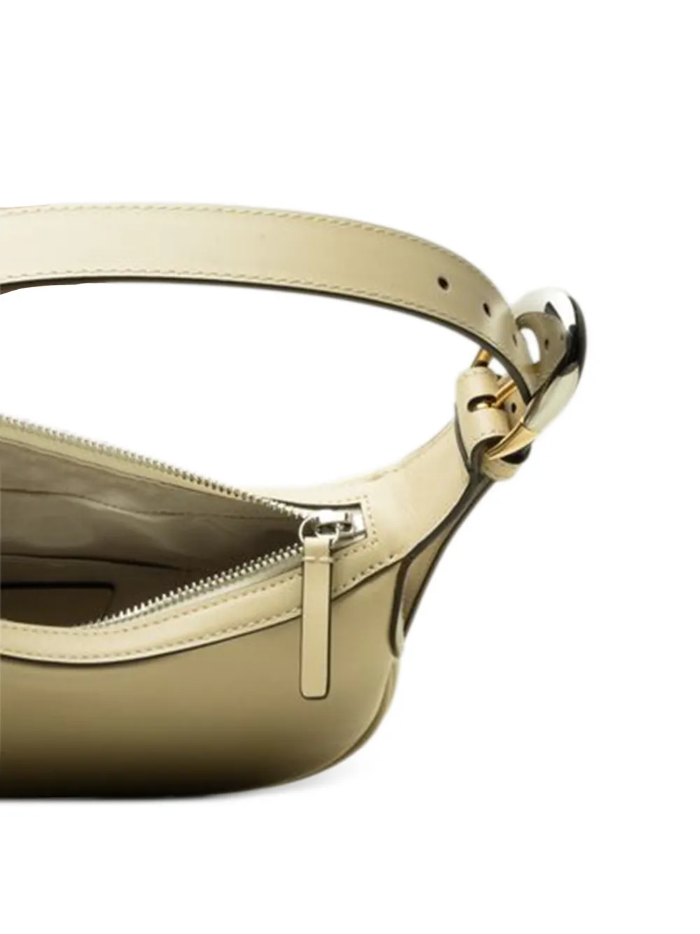 STAUD Owen leren schoudertas Beige