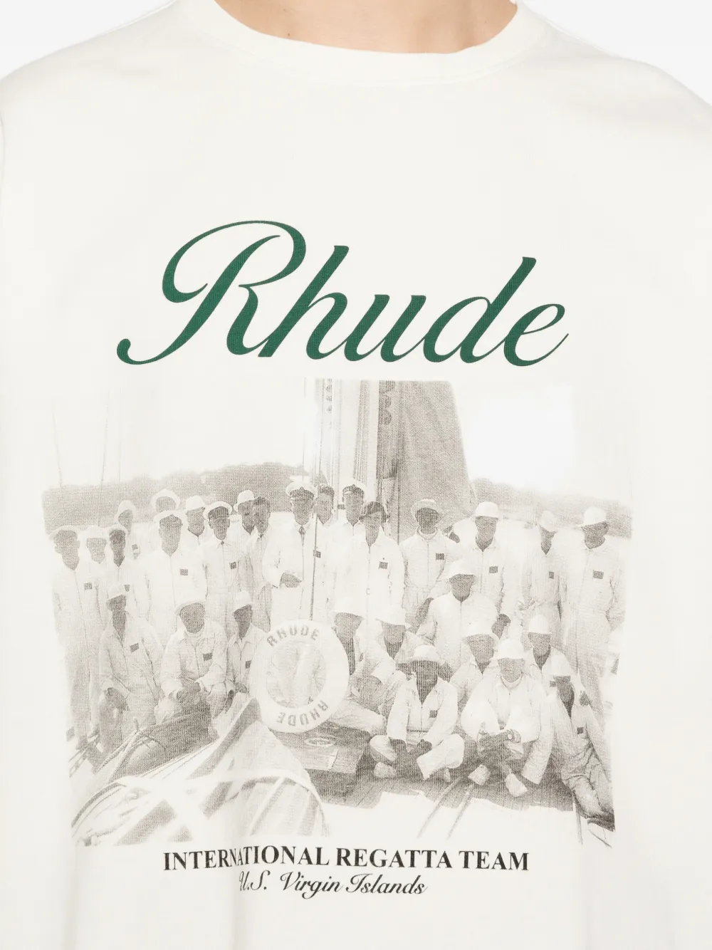 RHUDE Script T-shirt met print Beige