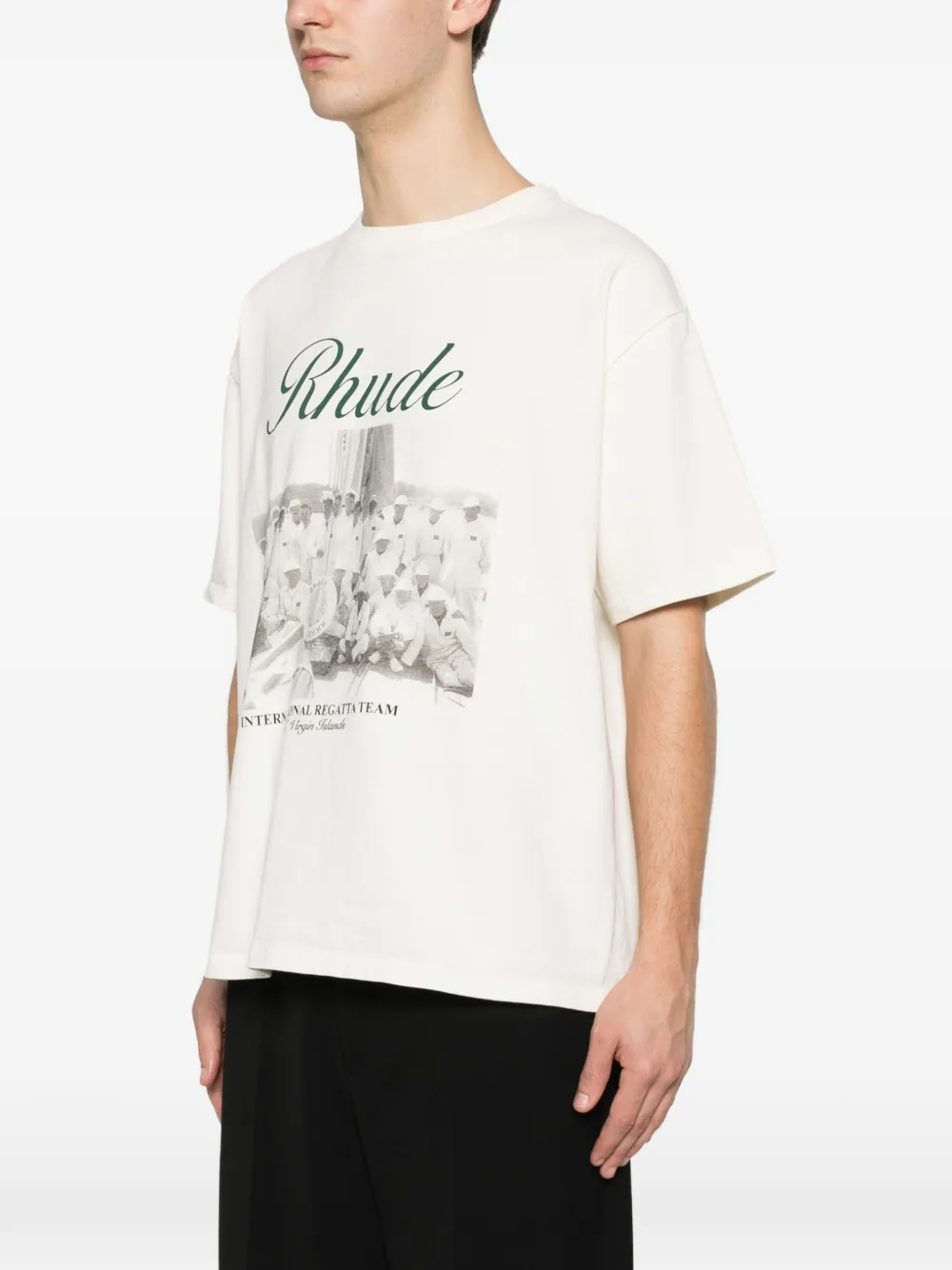  Rhude Script Graphic T-shirt - Neutrals 