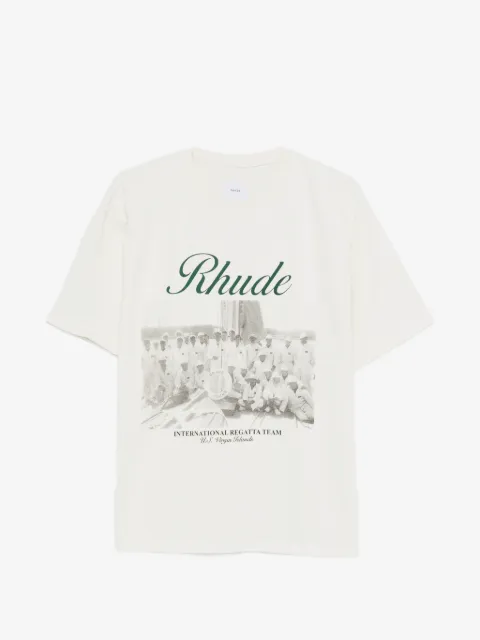 RHUDE camiseta con motivo de letra