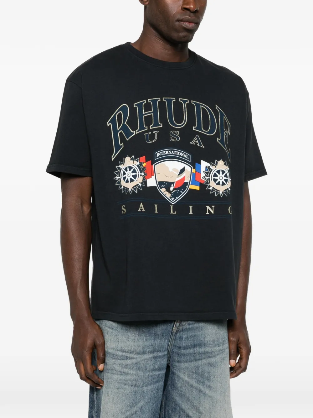 RHUDE Sailing Icon T-shirt Zwart