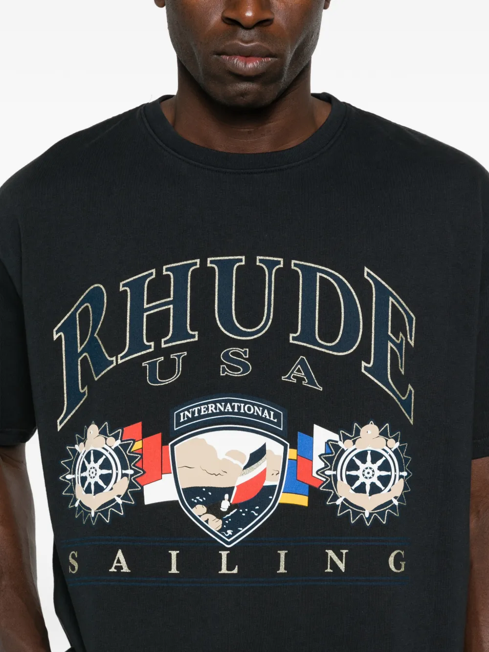 RHUDE Sailing Icon T-shirt Zwart