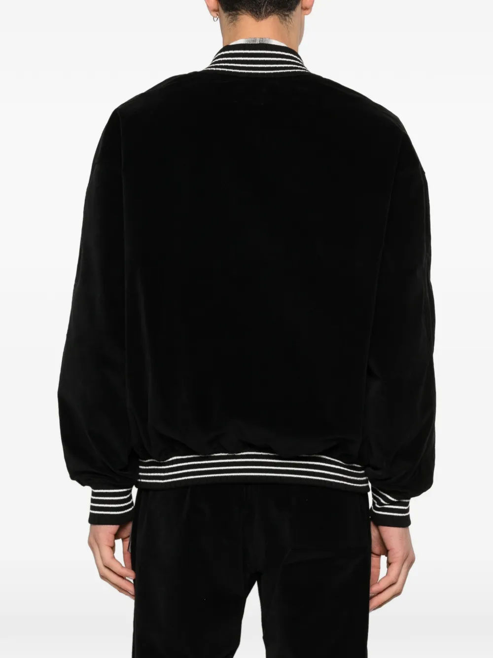 RHUDE Fluwelen sweater met rits Zwart