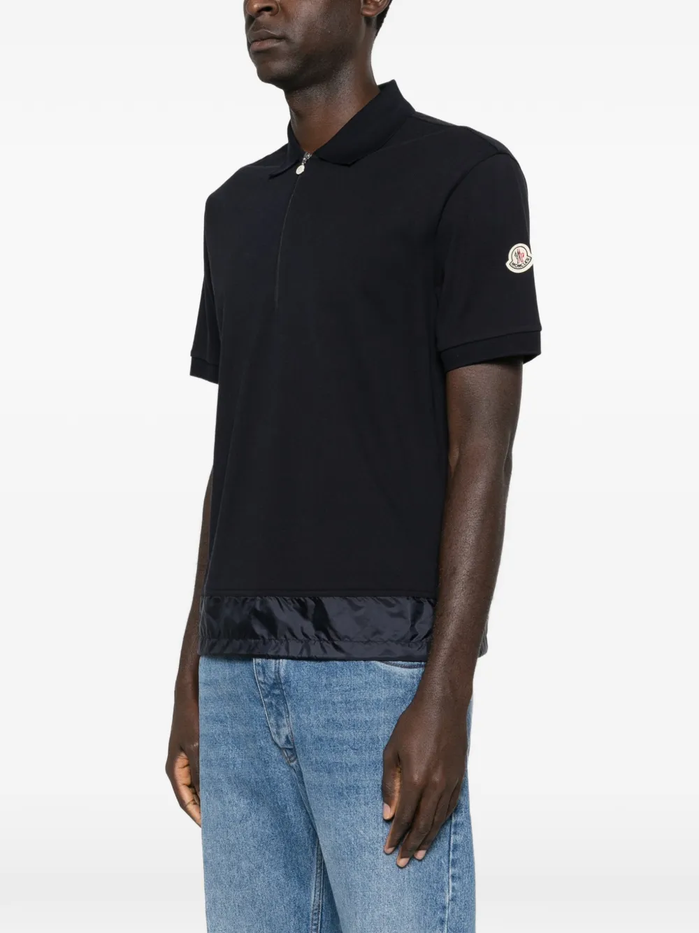 Moncler Piqué poloshirt met rits Zwart