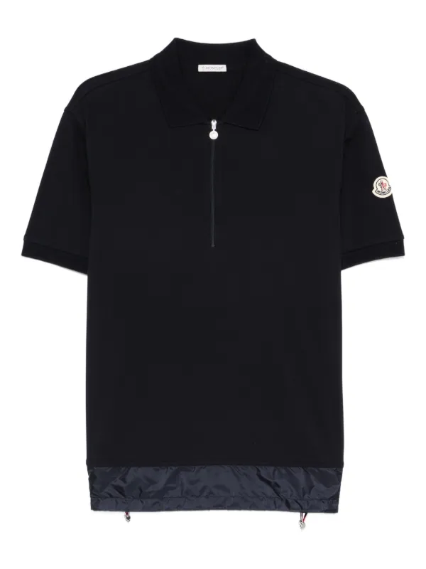 Moncler Camisa Polo Com Zíper | Preto | FARFETCH BR