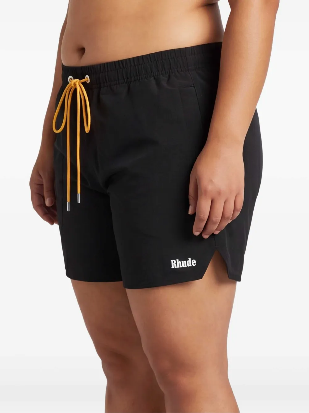 RHUDE Zwembroek met geborduurd logo Zwart