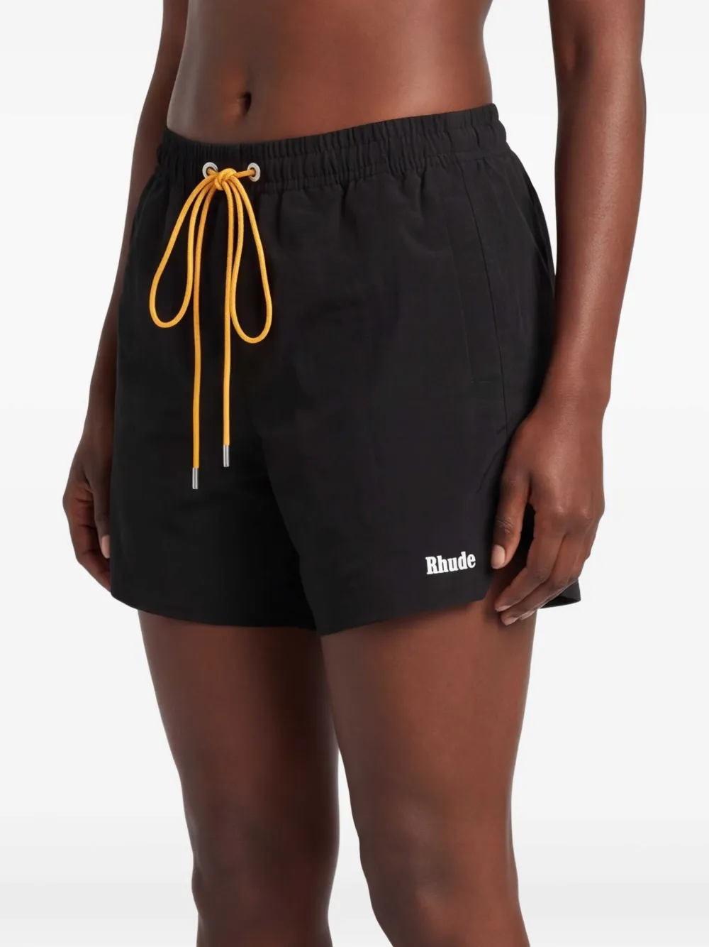 RHUDE Zwembroek met geborduurd logo Zwart