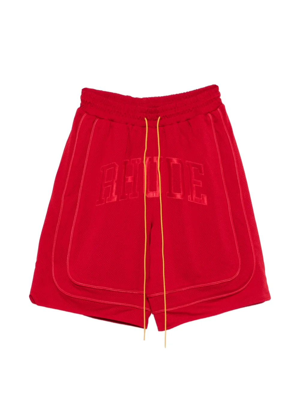 RHUDE collegiate logo mesh shorts - Rosso