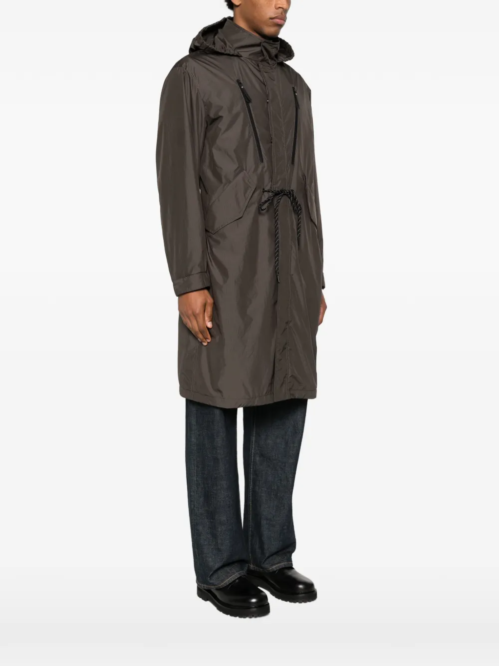  Moncler Parka Aliso Con Zip - Marrone 