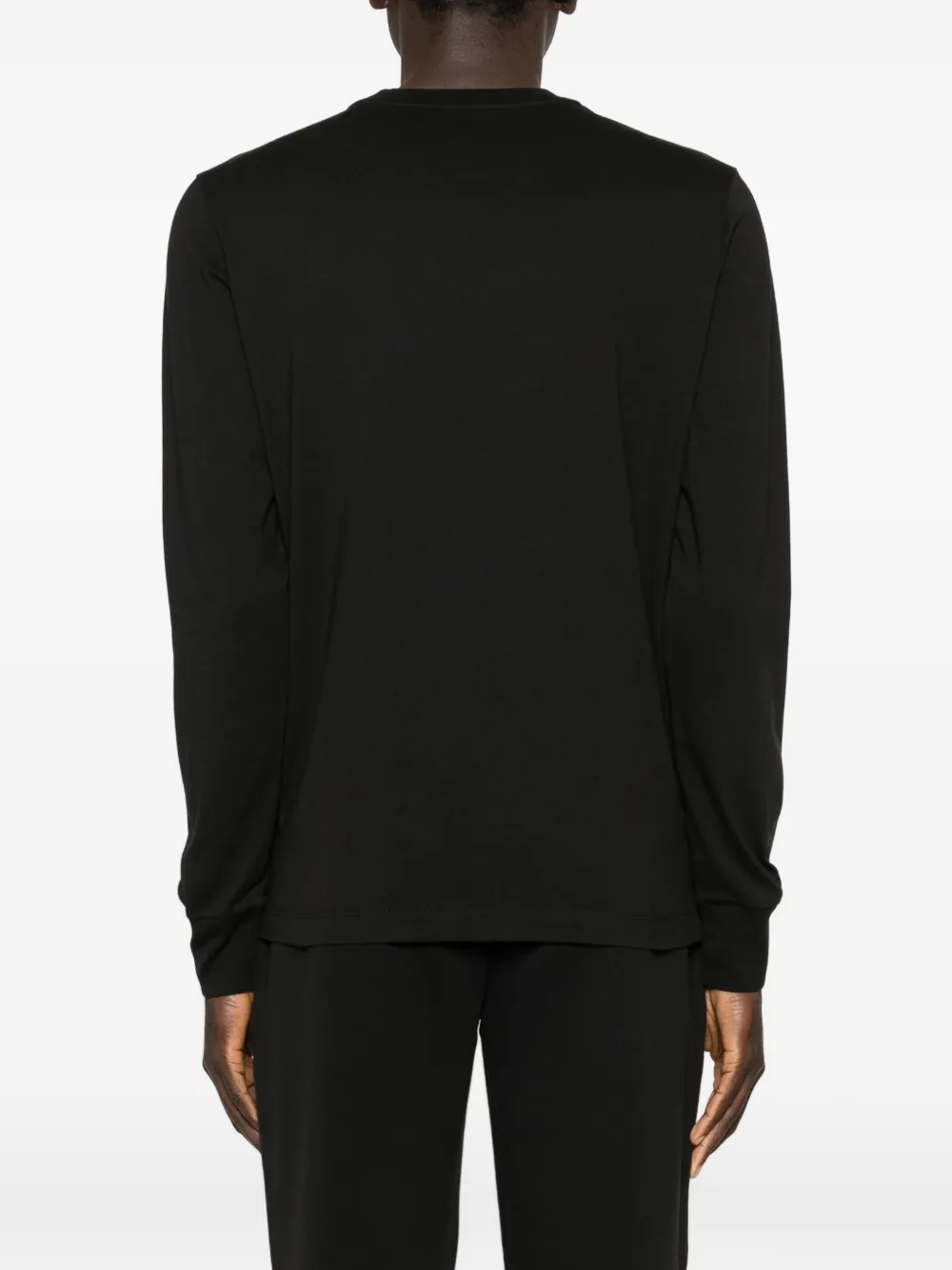 Moncler T-shirt met logoplakkaat en lange mouwen Zwart
