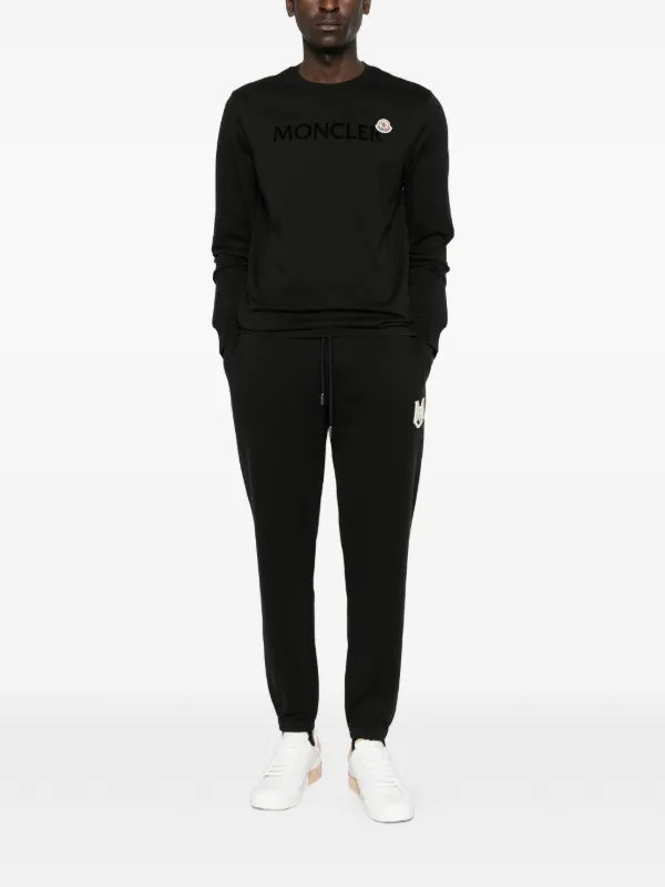 Moncler logo-plaque long-sleeve T-shirt | Black | FARFETCH ZA