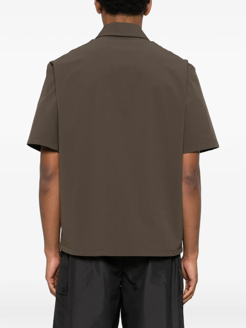 Moncler Poloshirt met halve rits Bruin